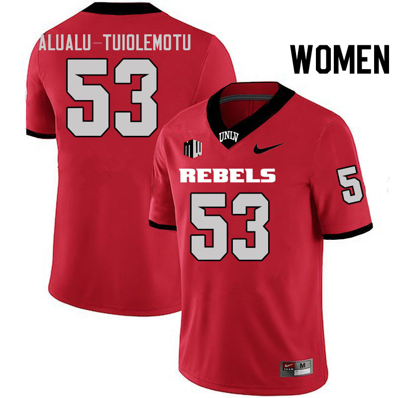 Women #53 Blesyng Alualu-Tuiolemotu UNLV Rebels College Football Jerseys Stitched-Scarlet